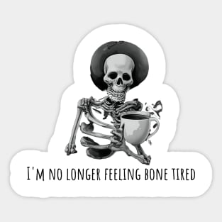 Skeleton Drinking a Cup of Coffee Sticker